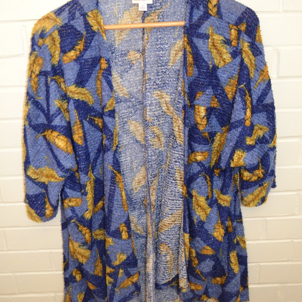 Lularoe Lindsey Blouse, Feather Kimono